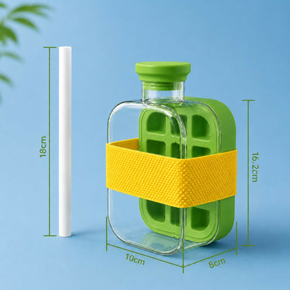 Water Bottle Leak-Proof Integrated Ice Mold & Silicone Sleeve
