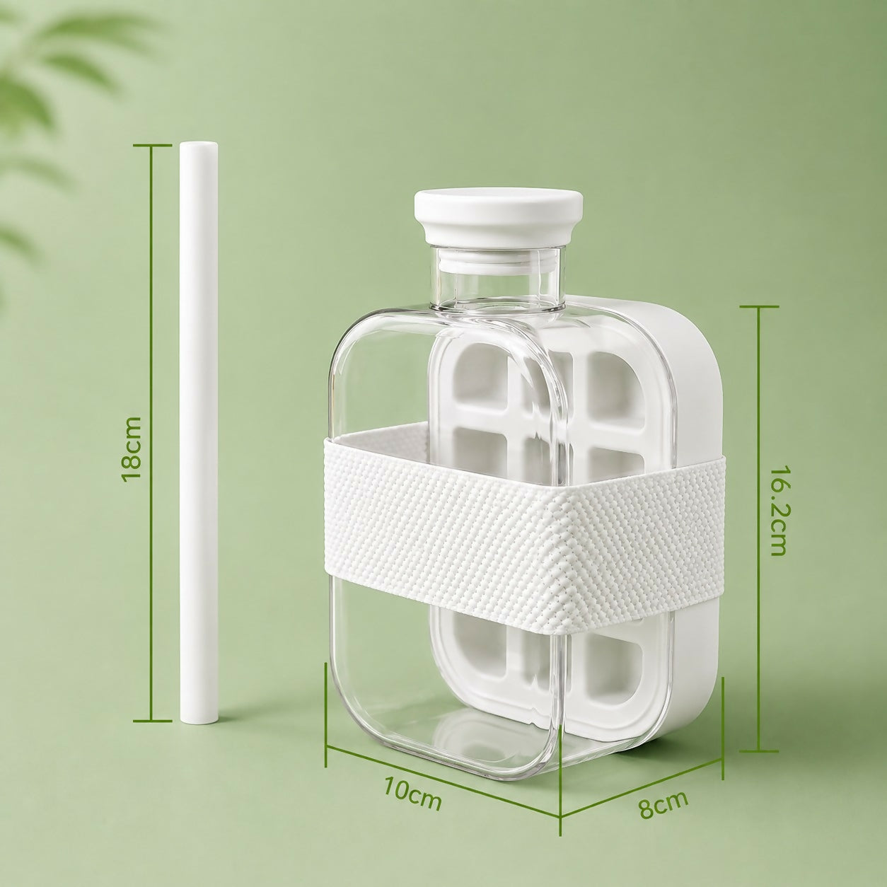 Water Bottle Leak-Proof Integrated Ice Mold & Silicone Sleeve