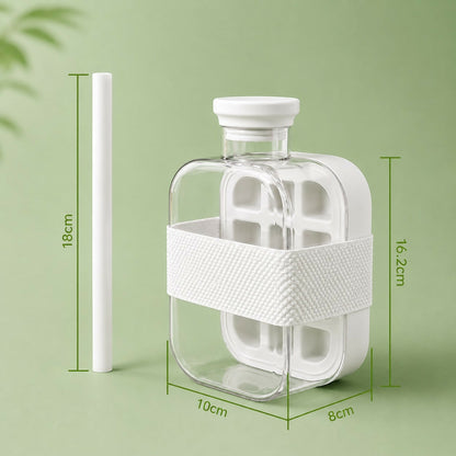 Water Bottle Leak-Proof Integrated Ice Mold & Silicone Sleeve