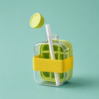 Water Bottle Leak-Proof Integrated Ice Mold & Silicone Sleeve