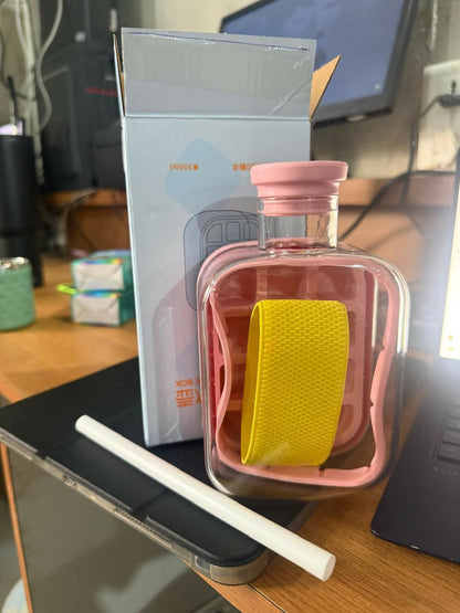 Water Bottle Leak-Proof Integrated Ice Mold & Silicone Sleeve