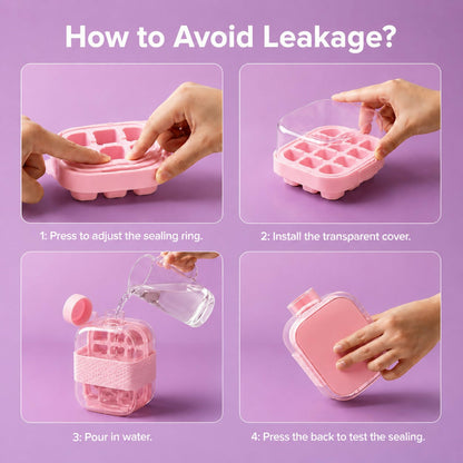 Water Bottle Leak-Proof Integrated Ice Mold & Silicone Sleeve