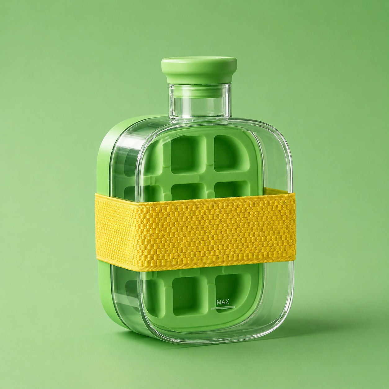 Water Bottle Leak-Proof Integrated Ice Mold & Silicone Sleeve