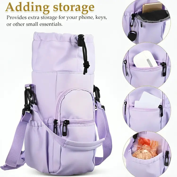 Water Bottle Shoulder Bag Integrated Bottle Holder Water-Repellent Nylon