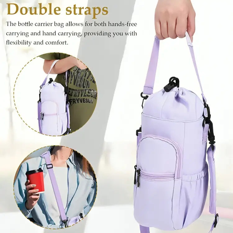Water Bottle Shoulder Bag Integrated Bottle Holder Water-Repellent Nylon