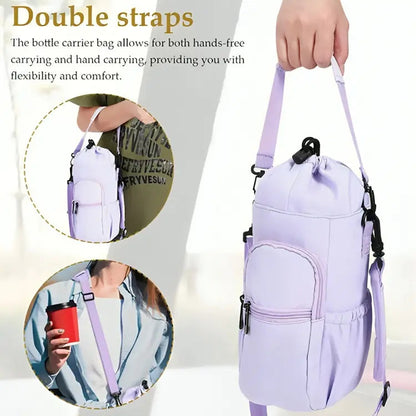 Water Bottle Shoulder Bag Integrated Bottle Holder Water-Repellent Nylon