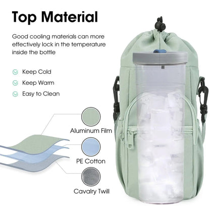 Water Bottle Shoulder Bag Integrated Bottle Holder Water-Repellent Nylon