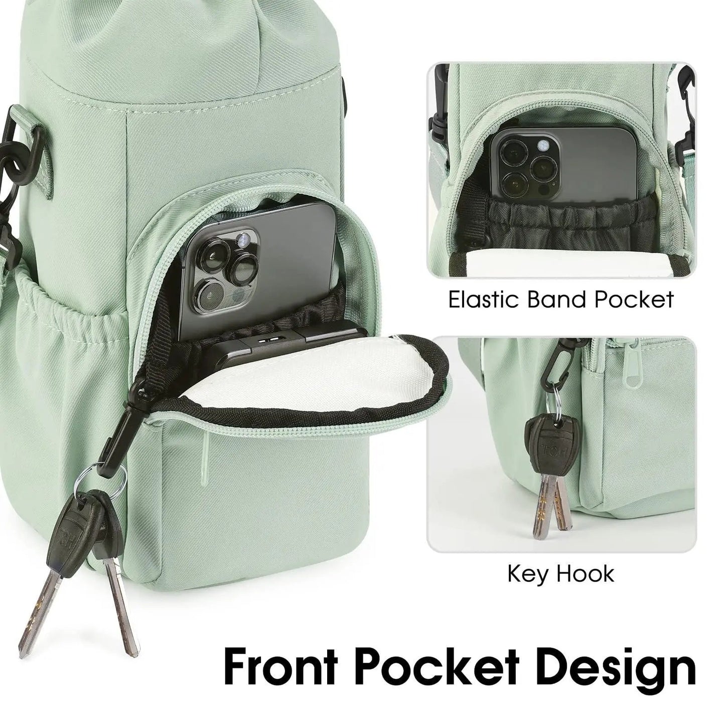 Water Bottle Shoulder Bag Integrated Bottle Holder Water-Repellent Nylon