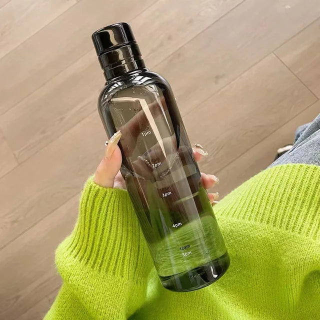 Water Bottle Time Markers Leak-Proof Cap