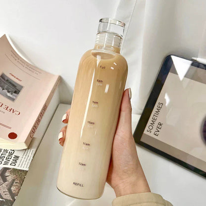 Water Bottle Time Markers Leak-Proof Cap