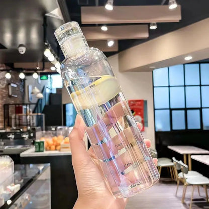 Water Bottle Time Markers Leak-Proof Cap