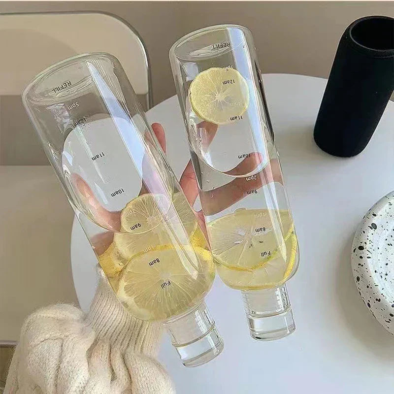 Water Bottle Time Markers Leak-Proof Cap