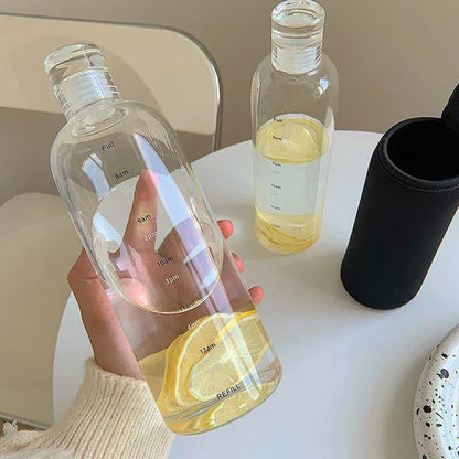 Water Bottle Time Markers Leak-Proof Cap