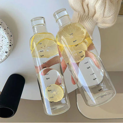 Water Bottle Time Markers Leak-Proof Cap