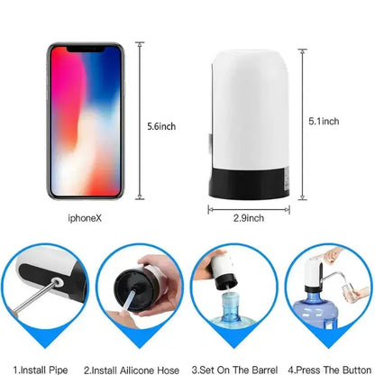 Water Dispenser Pump USB Rechargeable Touch Control BPA Free