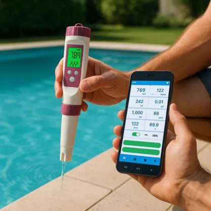 Water Quality Tester 7-in-1 Bluetooth App Backlit LCD