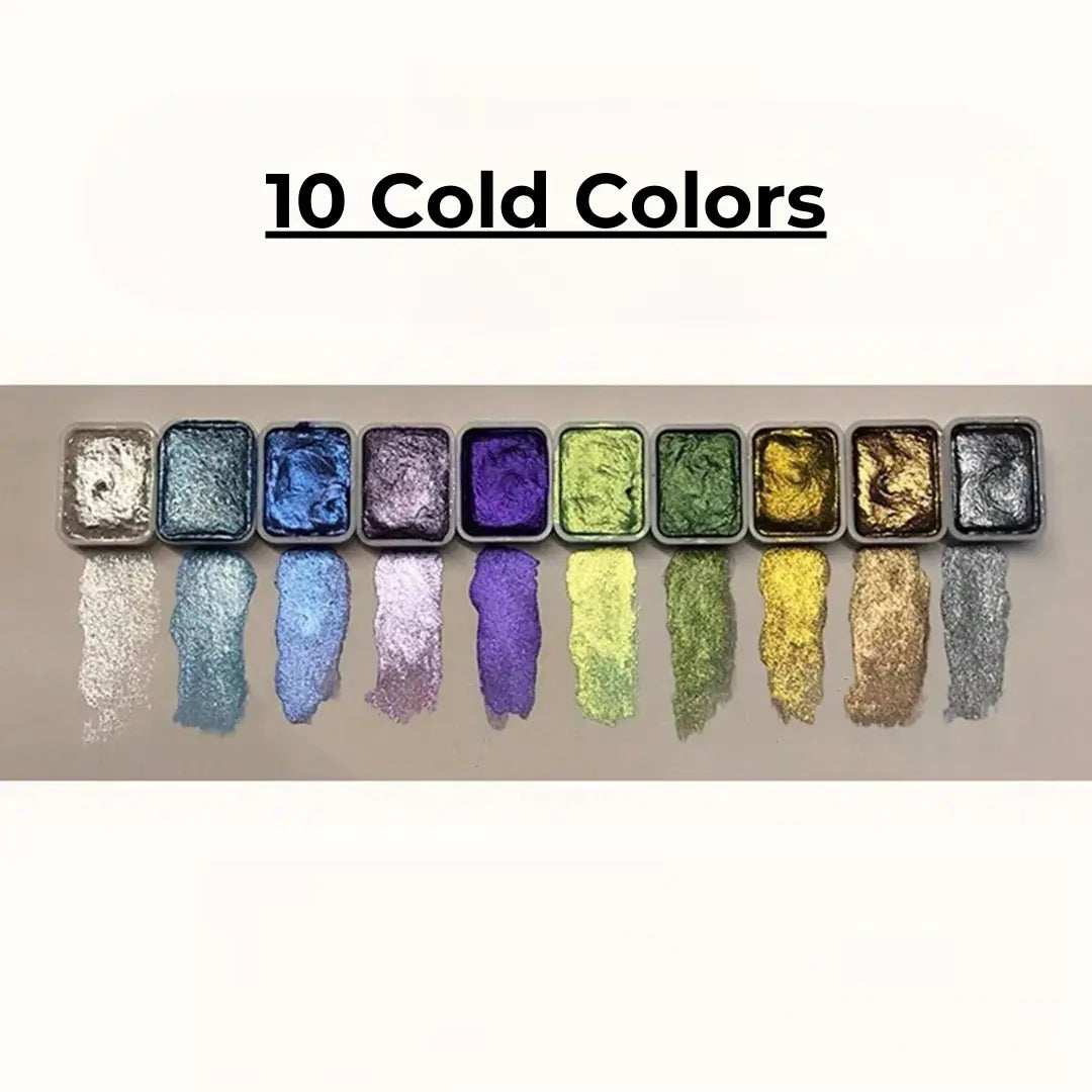 Watercolor Paint Set Vivid Shimmering Pigments Non-Toxic