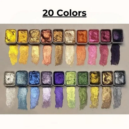 Watercolor Paint Set Vivid Shimmering Pigments Non-Toxic