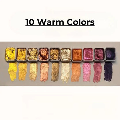 Watercolor Paint Set Vivid Shimmering Pigments Non-Toxic