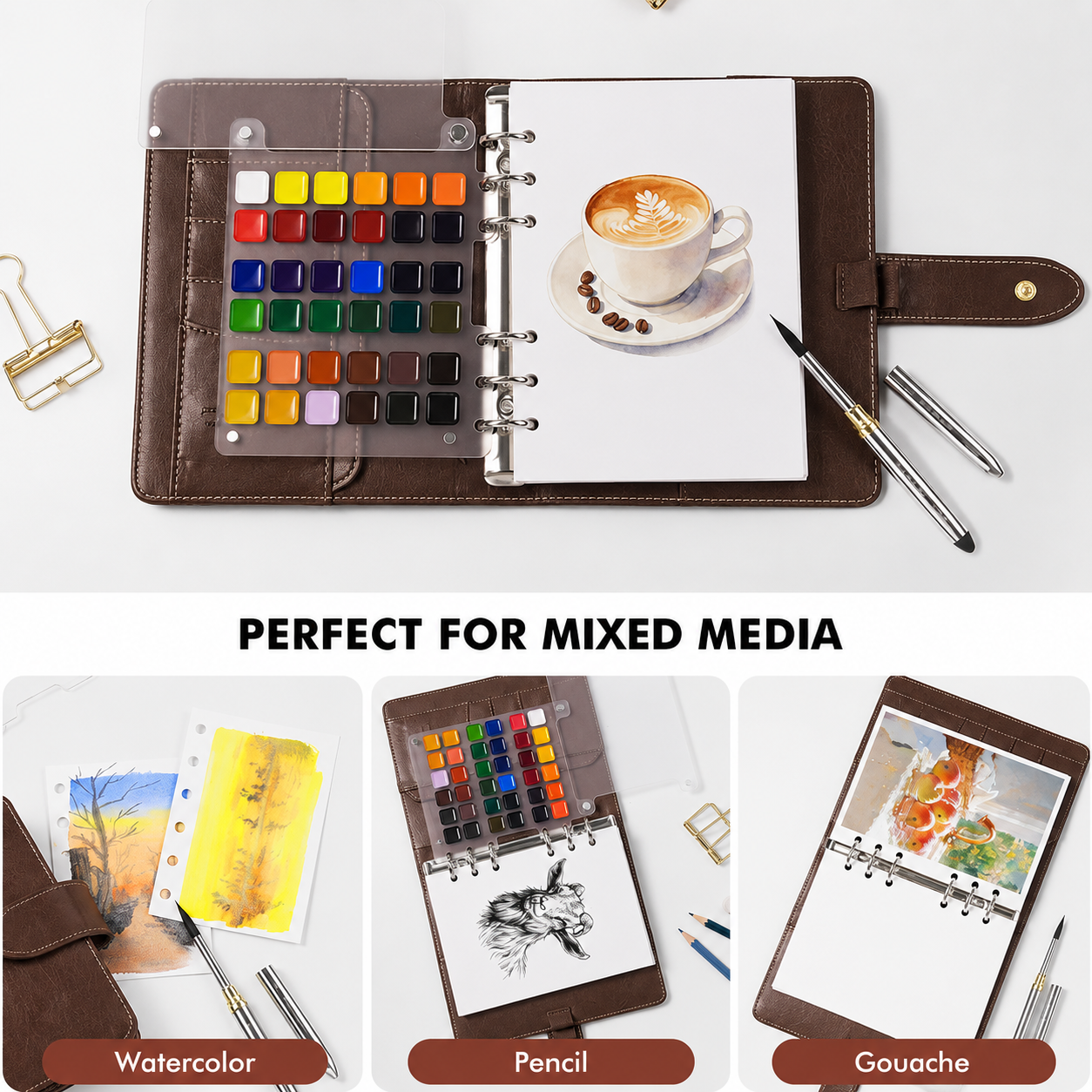 Watercolor Travel Sketchbook Set 300gsm Cotton & Magnetic Palette