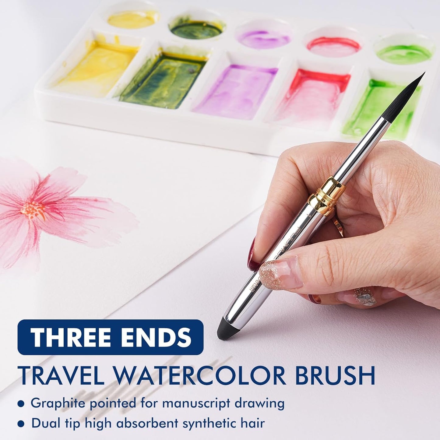 Watercolor Travel Sketchbook Set 300gsm Cotton & Magnetic Palette