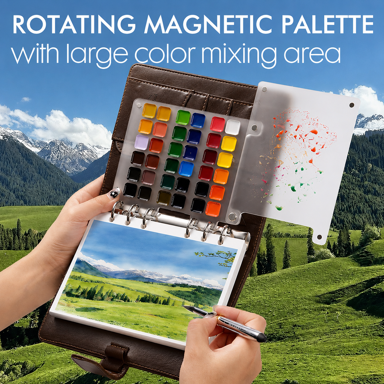 Watercolor Travel Sketchbook Set 300gsm Cotton & Magnetic Palette