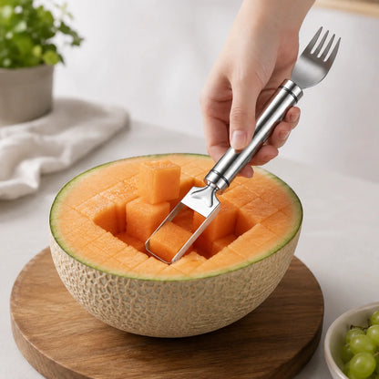 Watermelon Cutter & Serving Fork 2-in-1 Stainless Steel