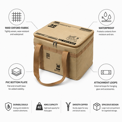 Waterproof 900D Oxford Camping Storage Bag (40kg Capacity)