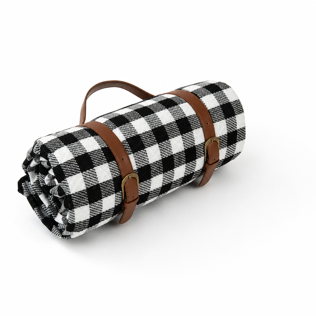 Waterproof Padded Foldable Picnic Blanket (Leather Carrying Strap)