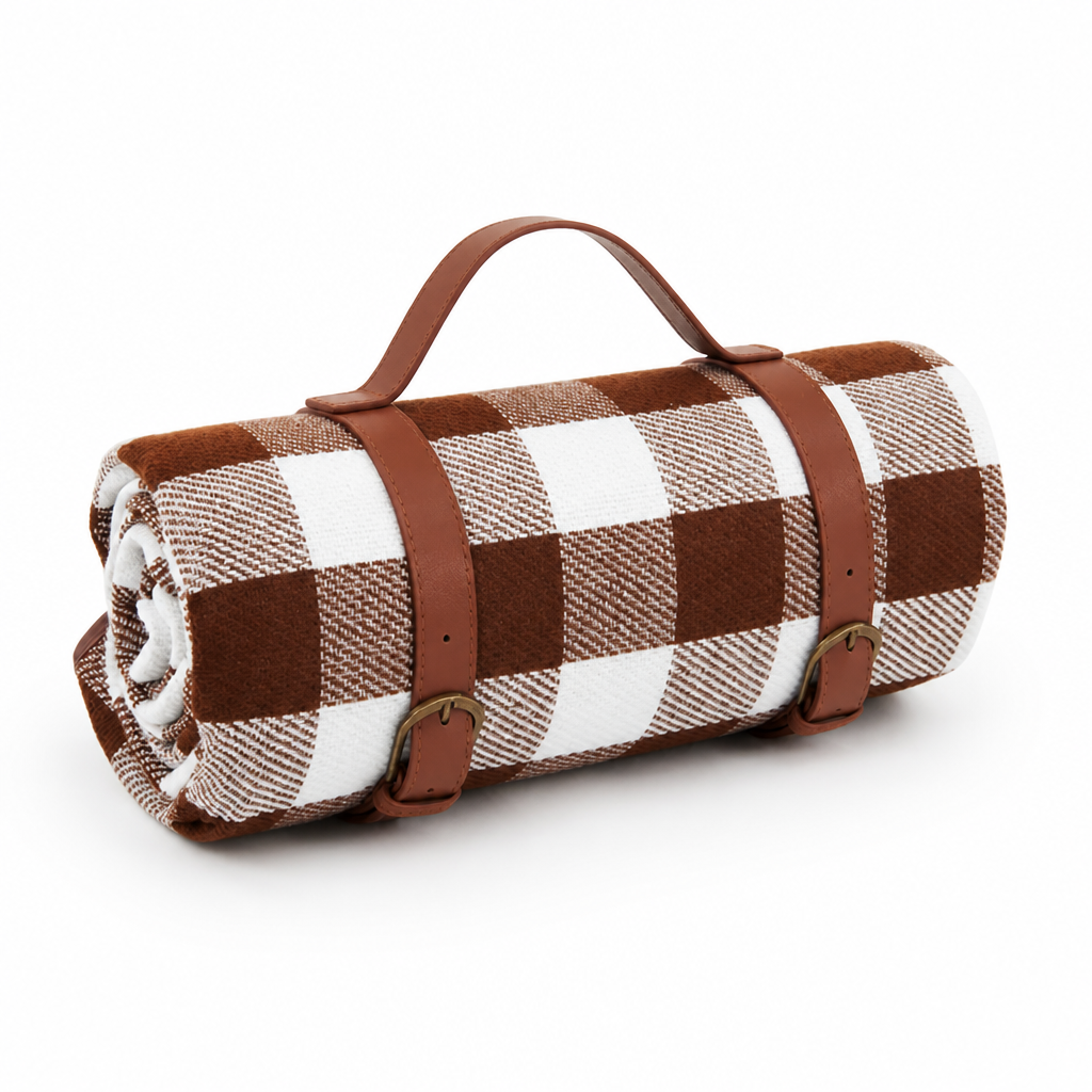 Waterproof Padded Foldable Picnic Blanket (Leather Carrying Strap)