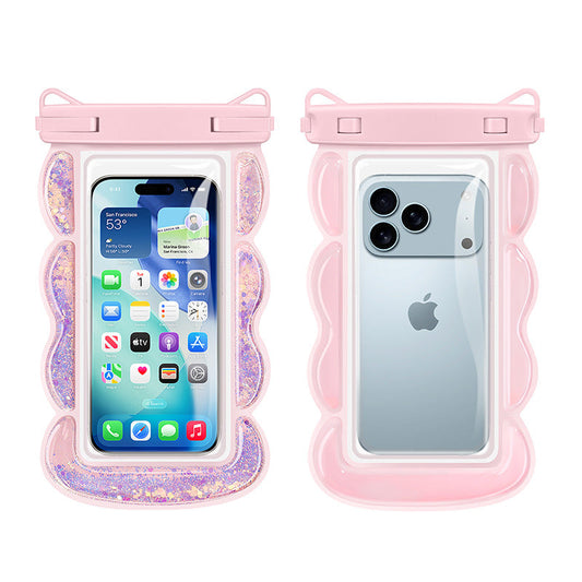 Waterproof Phone Case IPX8 Floating Pink Glitter