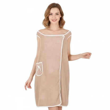 Wearable Bath Towel Quick-Dry Polyester Secure Wrap Travel-Friendly