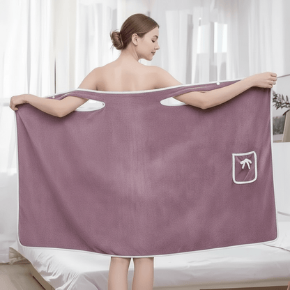 Wearable Bath Towel Quick-Dry Polyester Secure Wrap Travel-Friendly