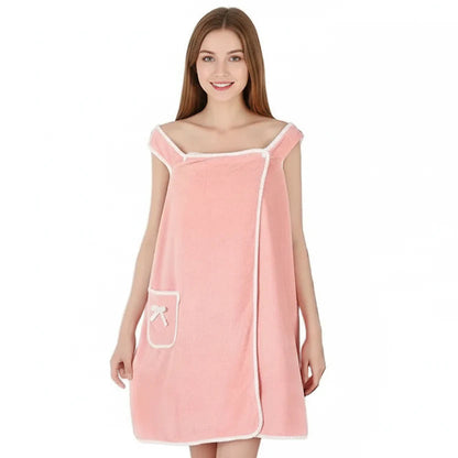 Wearable Bath Towel Quick-Dry Polyester Secure Wrap Travel-Friendly