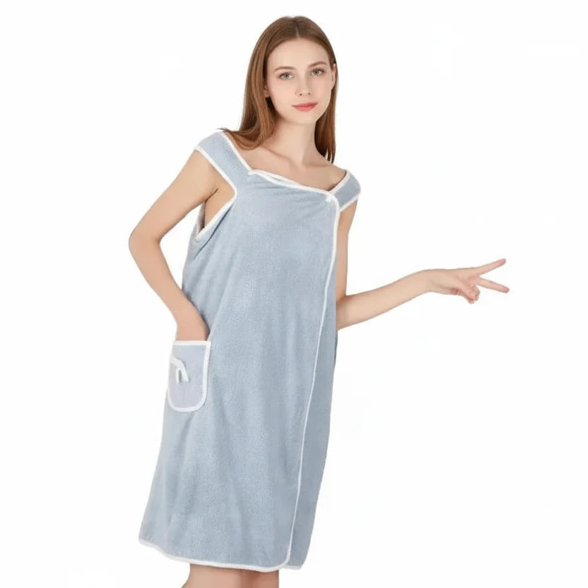 Wearable Bath Towel Quick-Dry Polyester Secure Wrap Travel-Friendly