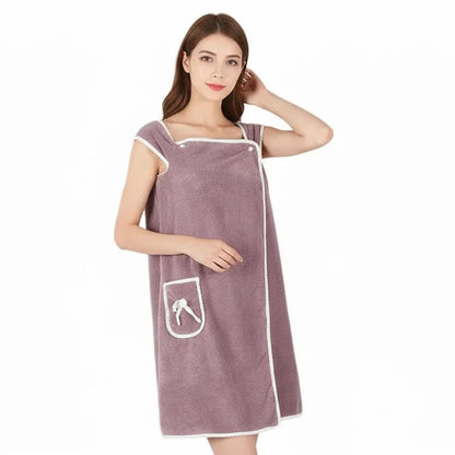 Wearable Bath Towel Quick-Dry Polyester Secure Wrap Travel-Friendly