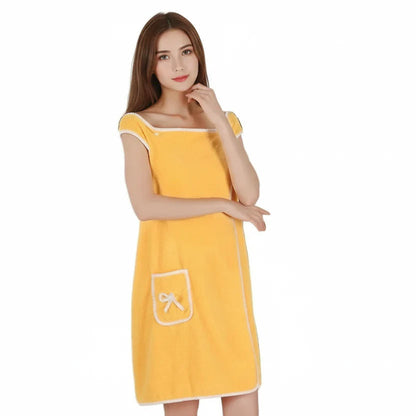 Wearable Bath Towel Quick-Dry Polyester Secure Wrap Travel-Friendly