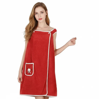 Wearable Bath Towel Quick-Dry Polyester Secure Wrap Travel-Friendly