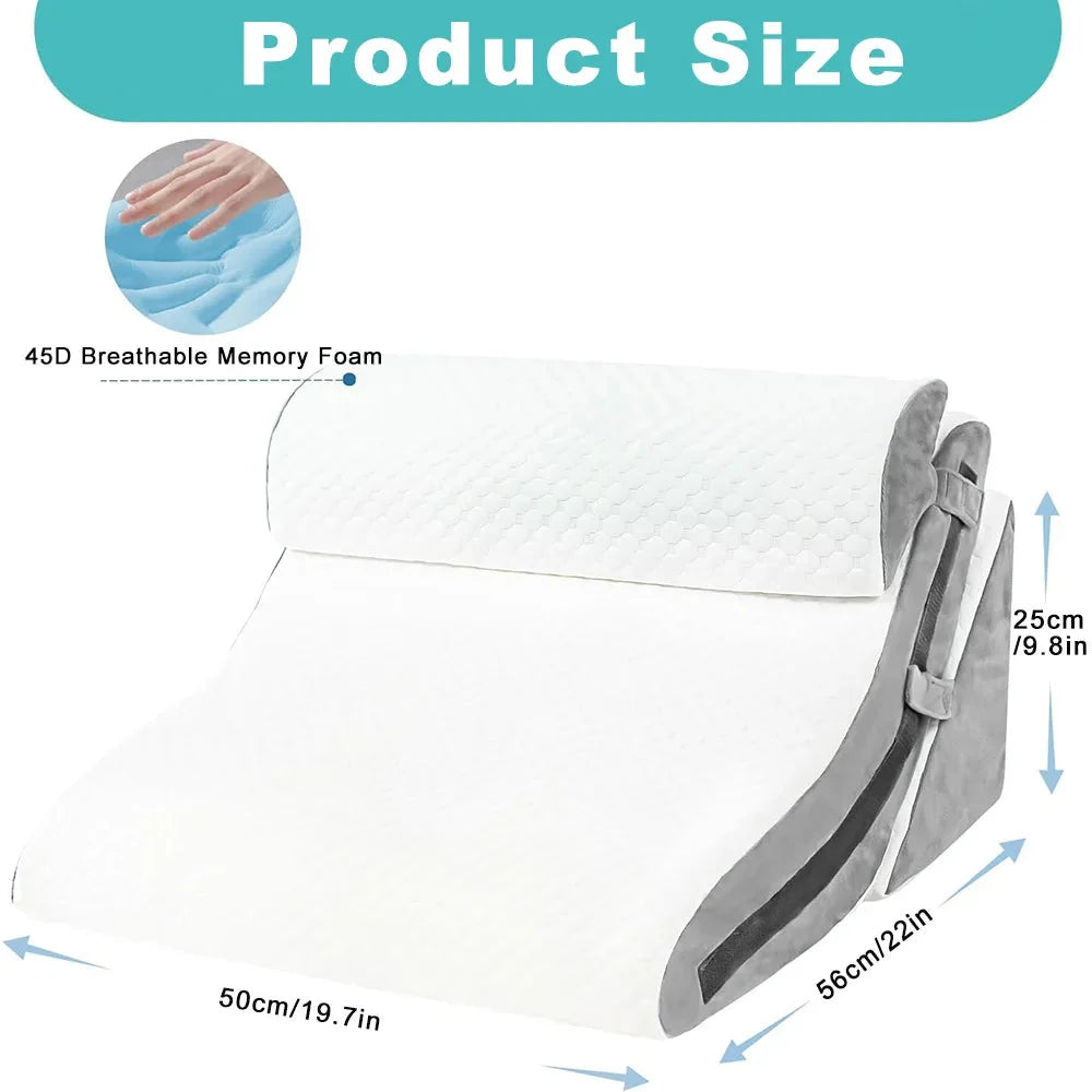 Wedge Pillow Breathable Memory Foam Removable Neck Pillow