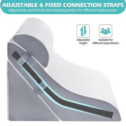 Wedge Pillow Breathable Memory Foam Removable Neck Pillow