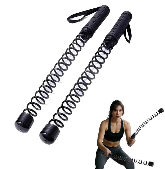 Weighted Training Ropes Steel Spring Resistance Non-Slip Leather Handles