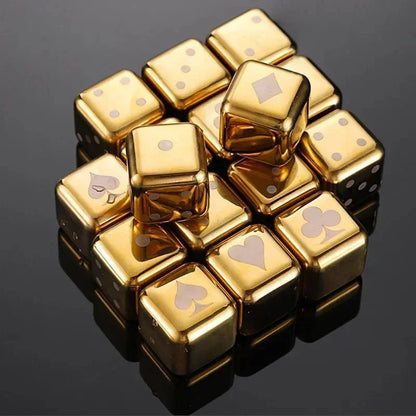 Whiskey Stones Gold Stainless Steel Set of 8