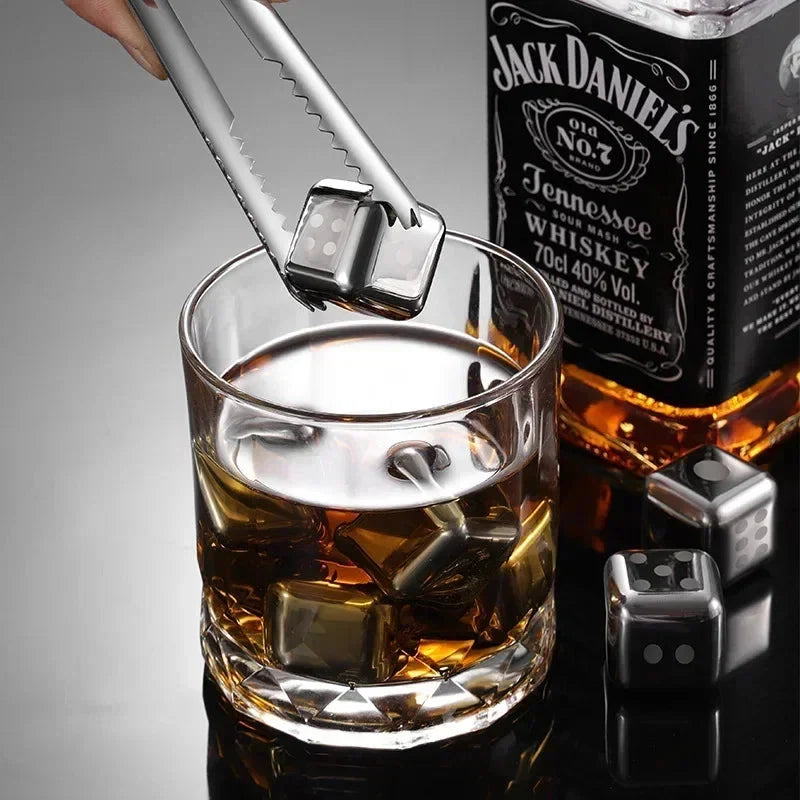 Whiskey Stones Gold Stainless Steel Set of 8