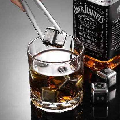 Whiskey Stones Gold Stainless Steel Set of 8
