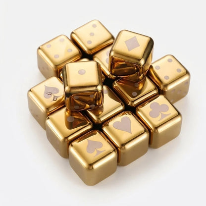 Whiskey Stones Gold Stainless Steel Set of 8