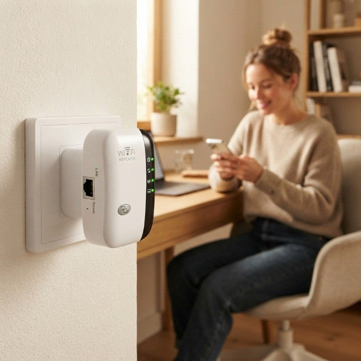 Wi‑Fi Range Extender 300 Mbps Plug‑In & Universal Compatibility
