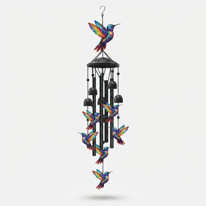 Wind Chime Anodized Aluminum Hummingbird Design