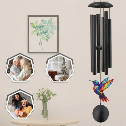 Wind Chime Anodized Aluminum Hummingbird Design