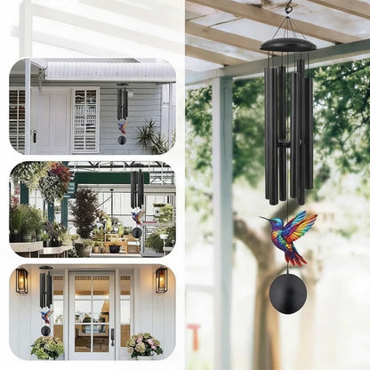 Wind Chime Anodized Aluminum Hummingbird Design