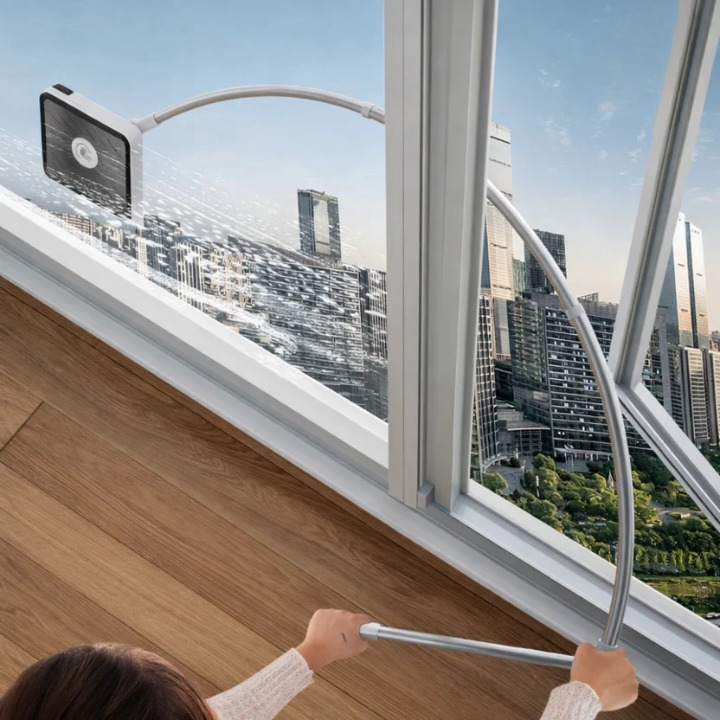 Window Cleaner Magnetic Double-Sided Extendable Handle